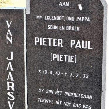 JAARSVELD Pieter Paul, van 1942-1973