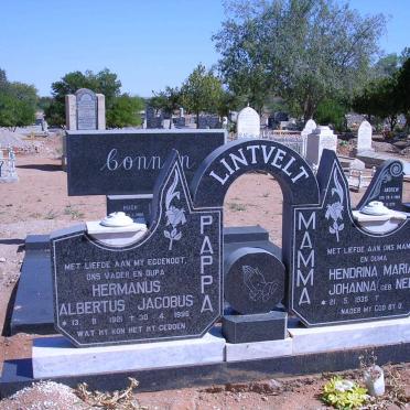 LINTVELT Hermanus Albertus Jacobus 1921-1996 &amp; Hendrina Maria Johanna NEL 1935-