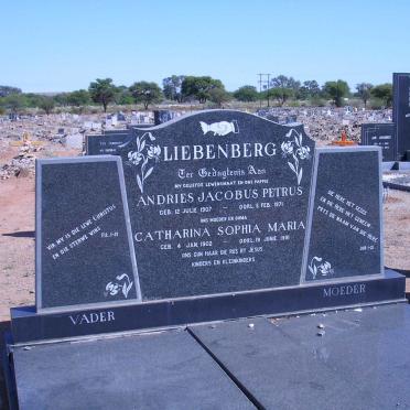 LIEBENBERG Andries Jacobus Petrus 1907-1971 &amp; Catharina Sophia Maria 1902-1991