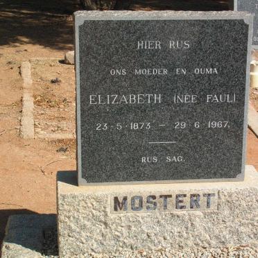 MOSTERT Elizabeth geb. FAUL 1873-1967