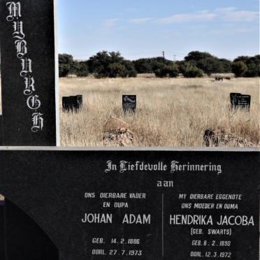 MYBURGH Johan Adam 1886-1973 &amp; Hendrika Jacoba SWARTS 1890-1972