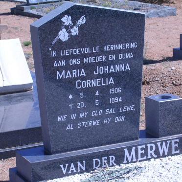 MERWE Maria Johanna Cornelia, van der 1906-1994