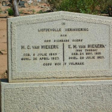NIEKERK M.C., van 1849-1927 &amp; E.M. THERON 1851-1923