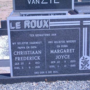 ROUX  Christiaan Frederick, le 1913-1991 &amp; Margaret Joyce 1920-1995