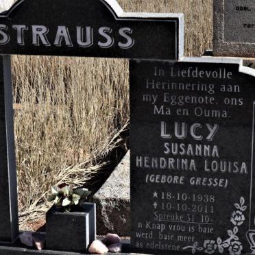 STRAUSS Sybrandt Gerhardus 1935-2017 &amp; Susanna Hendrina Louisa GRESSE 1938-2011