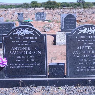 SAUNDERSON Antonie J. 1910-1970 &amp; Aletta S. KELLERMAN 1902-1975