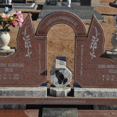 TITUS Hendrik Albertus 1958-2004 &amp; Alima Maria Carolina 1955-2004