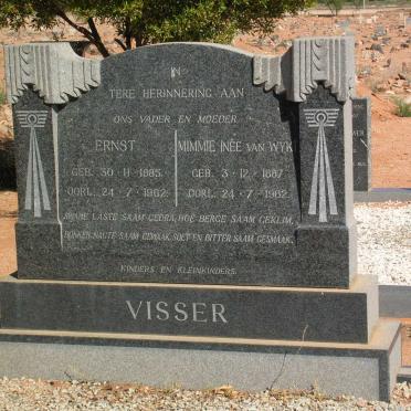 VISSER Ernst 1885-1962 &amp; Mimmie VAN WYK 1887-1962