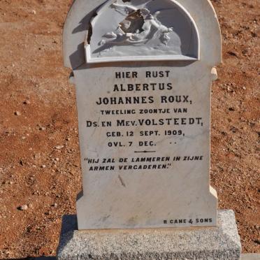 VOLSTEEDT Albertus Johannes Roux 1909-1909