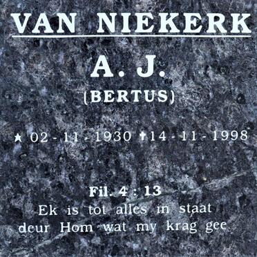 NIEKERK  A.J., van 1930-1998
