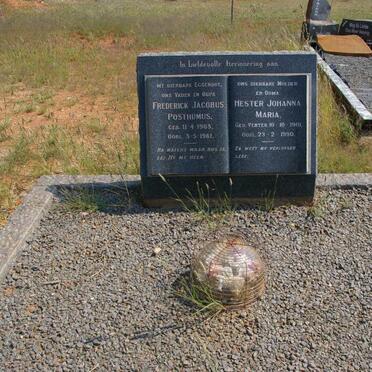 POSTHUMUS Frederick Jacobus 1903-1961 &amp; Hester Johanna Maria VENTER 1901-1990