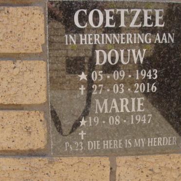 COETZEE Douw 1943-2016 &amp; Marie 1947-