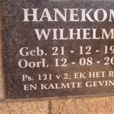 HANEKOM Wilhelm 1986-2008