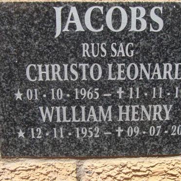JACOBS William Henry 1952-2012 :: JACOBS Christo Leonard 1965-1998