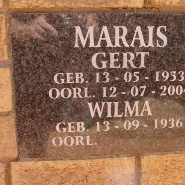 MARAIS Gert 1953-2004 &amp; Wilma 1936-