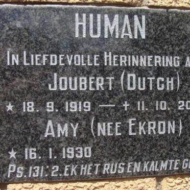 HUMAN Joubert 1919-2004 &amp; Amy EKRON 1930-