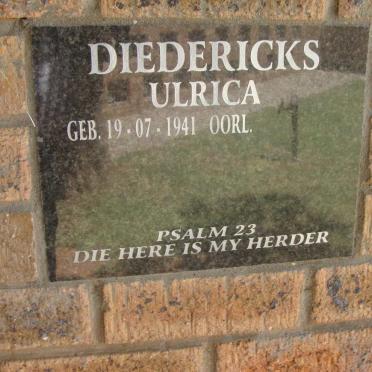 DIEDERICKS Ulrica 1941-