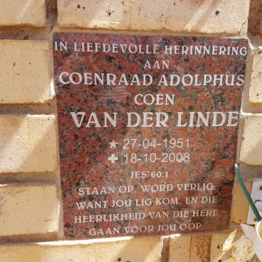 LINDE Coenraad Adolphus, van der 1951-2008