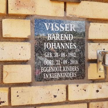VISSER Barend Johannes 1942-2016