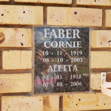 FABER Cornie 1919-2003 &amp; Aletta 1918-2006