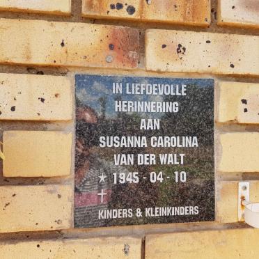 WALT Susanna Carolina, van der 1945-