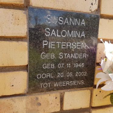 PIETERSEN Susanna Salomina nee STANDER 1946-2002
