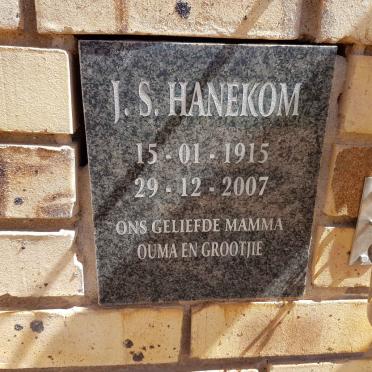 HANEKOM J.S. 1915-2007