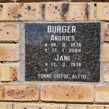 BURGER Andries 1976-2004 &amp; Jani 1978-