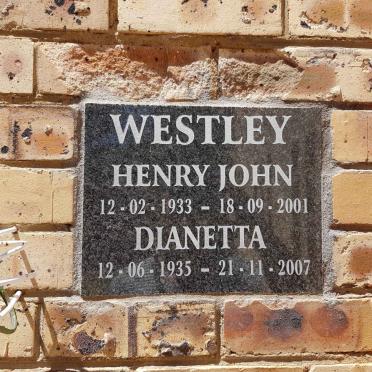 WESTLEY Henry John 1933-2001 &amp; Dianetta 1935-2007