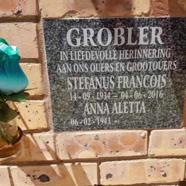 GROBLER Stefanus Francois 1934-2016 &amp; Anna Aletta 1943-