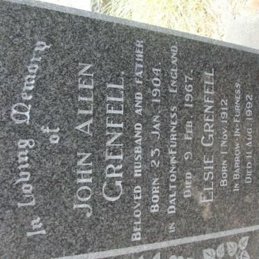 GRENFELL John Allen 1904-1967 &amp; Elsie 1912-1992