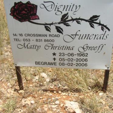 GREEFF Matty Christina 1962-2006