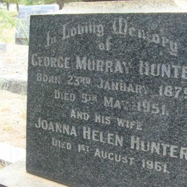 HUNTER George Murray 1879-1951 &amp; Joanne Helen -1961