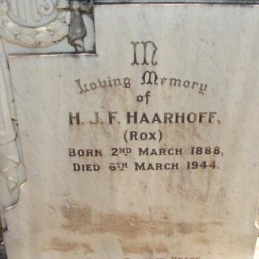 HAARHOFF H.J.F. 1888-1944