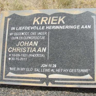 KRIEK Johan Christiaan 1921-2011