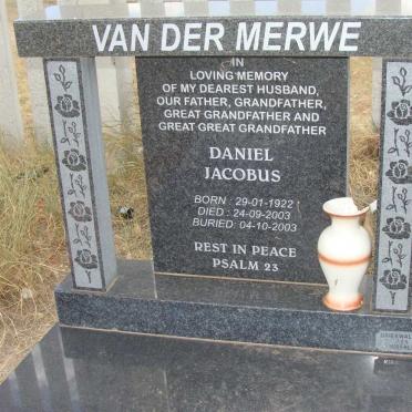 MERWE Daniel Jacobus, van der 1922-2003
