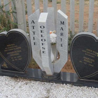 OELOFSE Andries Petrus Johannes 1942-2007 &amp; Martha Maria 1948-