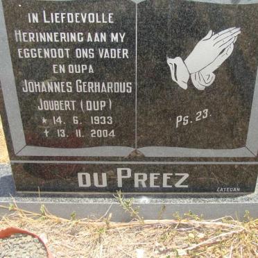 PREEZ Johannes Gerhardus Joubert, du 1933-2004