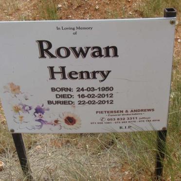 ROWAN Henry 1950-2012