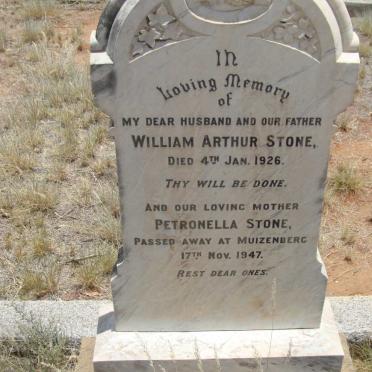 STONE William Arthur -1926 &amp; Petronella -1947