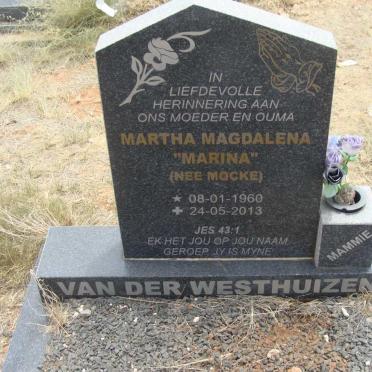 WESTHUIZEN Martha Magdalena, van der nee MOCKE 1960-2013