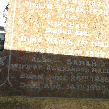 HALL Sarah 1836-1903