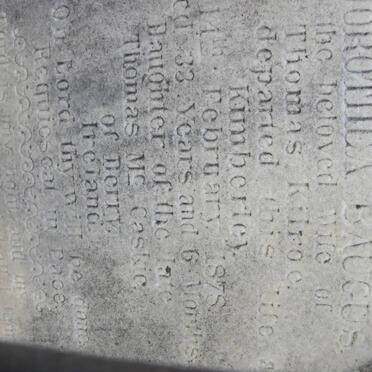 KILROE Elizabeth Dorothea Baugus -1878 :: KILROE Thomas -1888 :: KILROE Joseph Gilbert -1888