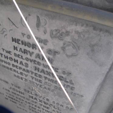 MAXWELL Mary Ann -1877 :: MAXWELL John ?
