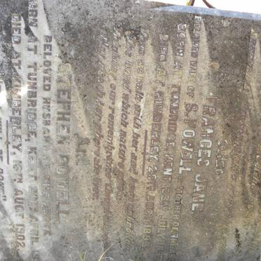 POWELL Frederick James -1889 :: POWELL Frances Jane 1833-1893 :: POWELL George -1888