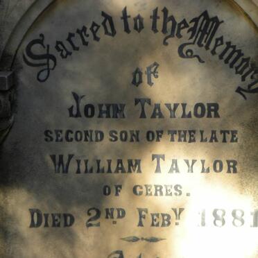 TAYLOR John -1881 :: TAYLOR David 186?-1896 :: BISSETT Elizabeth 1838-1899