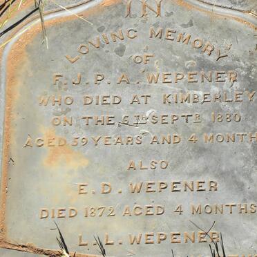 WEPENER F.J.P.A. -1880 :: WEPENER E.D. -1872 :: WEPENER L.L. -1875 :: PROCTOR J.M.F. -1879