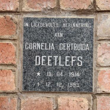 DEETLEFS Cornelia Gertruida 1914-1993