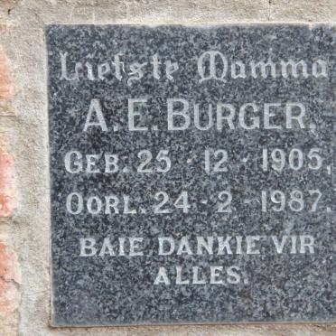 BURGER A.E. 1905-1987
