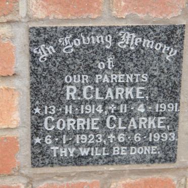 CLARKE R. 1914-1991 &amp; Corrie 1923-1993